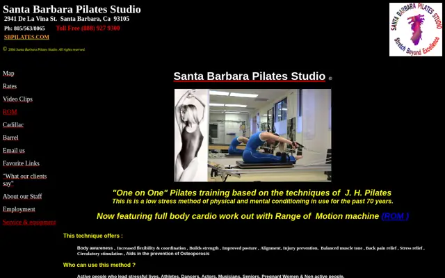 Creative Fitness → Santa Barbara Pilates Studio, 1998–2004