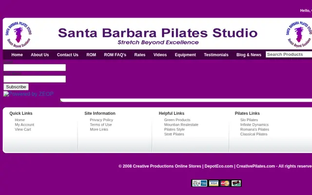The studio's online store, 2008